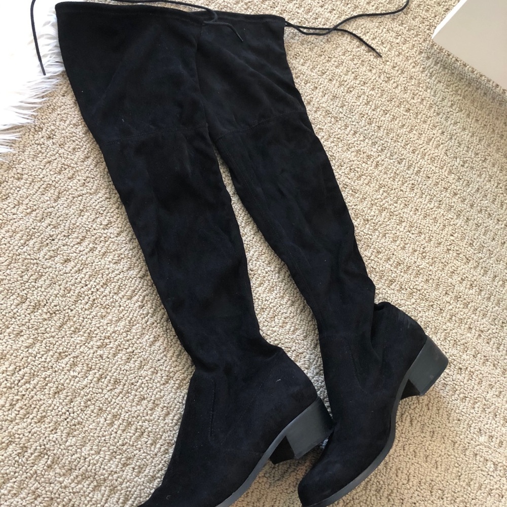 Black thigh high boots Size 8